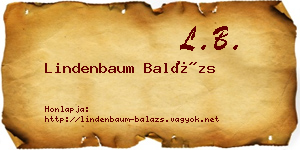 Lindenbaum Balázs névjegykártya